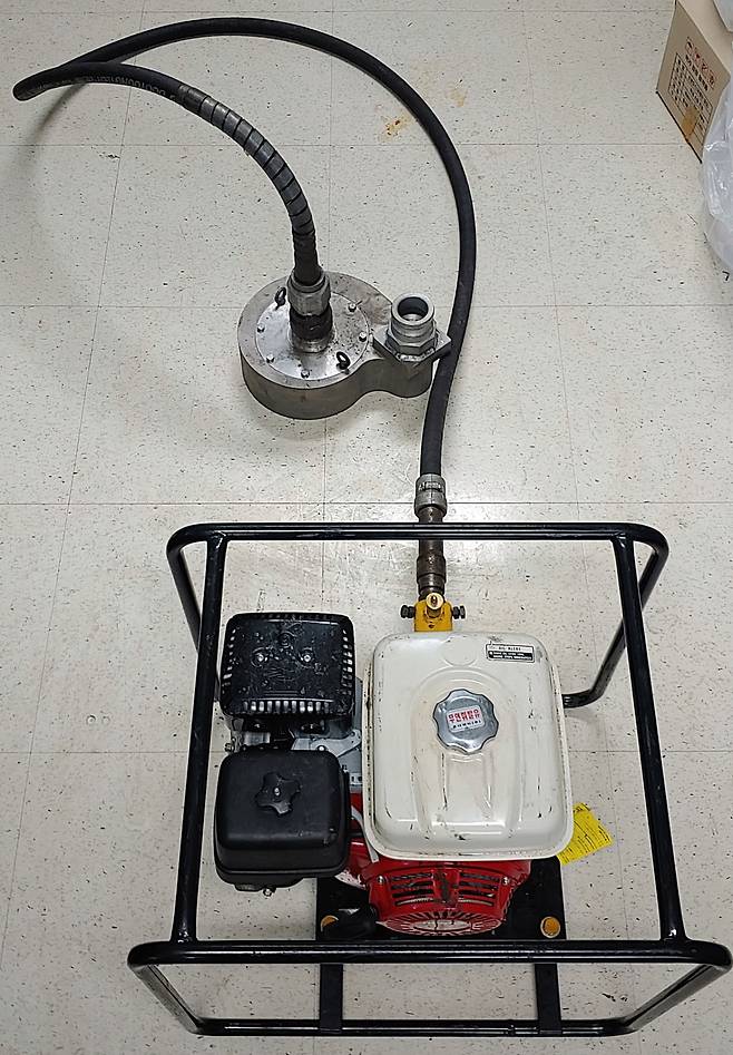 생기원과 해경이 공동 개발한 고성능 펌프 시제품.[한국생산기술연구원 제공]
