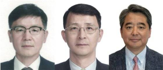 정찬수 GS EPS 사장(왼쪽), 김석환 GS E&R 사장(가운데), 이영환 GS글로벌 사장(오른쪽). [사진 GS그룹]