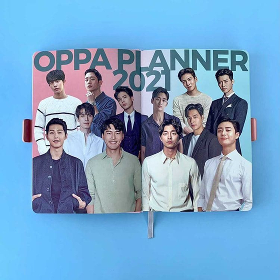 Oppa Planner, an online seller, sells customized planners, desk calendars and journals of famous Korean actors, or ″oppas.″ [SCREEN CAPTURE]