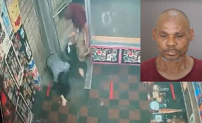 한인자매 폭행 당시 CCTV 영상과 다릴 도일스(50)/사진=NBC, 뉴욕포스트