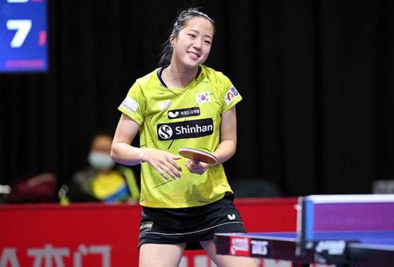 탁구 국가대표 선발전이 연기되면서 부상 치료 시간을 번 신유빈. [사진 대한탁구협회]