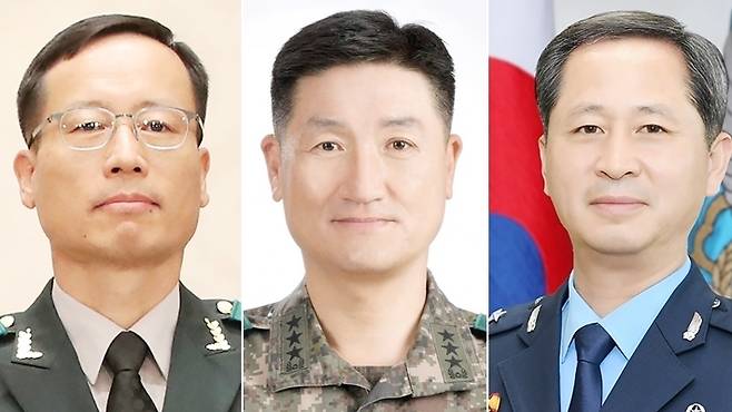 (왼쪽부터) 합참차장 박정환·육군차장 안병석·공군차장 신옥철 [자료사진]