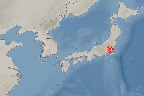 기상청은 12일 “낮 12시31분 일본 고시가야 북북동쪽 25㎞ 지역(빨간색 점 부분)에서 규모 5.0의 지진이 발생했다”고 밝혔다. 기상청 제공