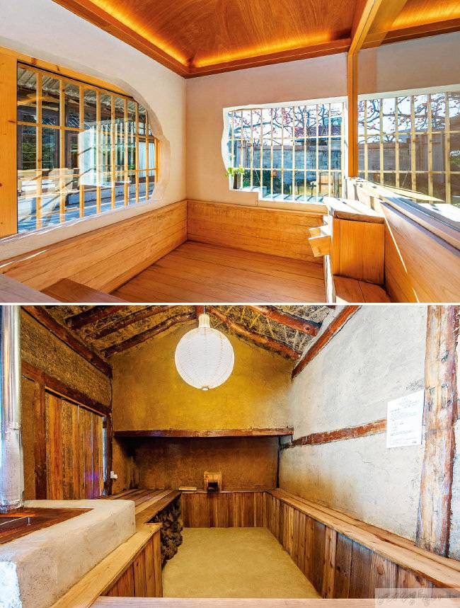 대곡710의 히노키탕(위). 대곡711의 히노키탕.