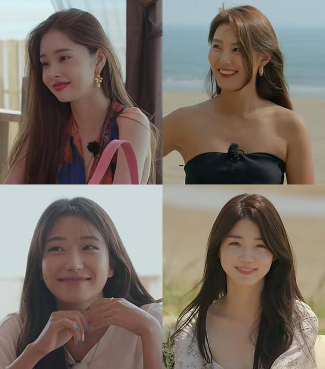 왼쪽 위부터 시계방향으로 송지아, 강소연, 신지연, 안예원. 넷플릭스 '솔로지옥' 캡처