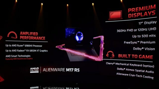 새 기준을 적용한 노트북은 델테크놀로지스 에일리언웨어 M17 R5를 시작으로 올 2분기부터 순차적으로 출시 예정이다. (사진=AMD)