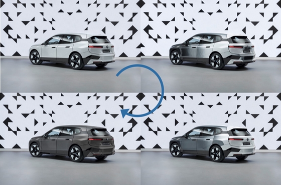 BMW가 실시간으로 차 외장 색을 바꾸는 기술을 소개했다. BMW iX 플로우. /사진=BMW