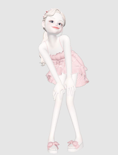 네이버 메타버스 플렛폼 제페토에서 활동하는 인기 크리에이터 `렌지`의 아바타. 사진을 부탁하자 현실의 `나` 대신 아바타 `렌지`로 대신했다. [사진 제공 = 렌지]