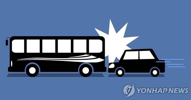 승용차 - 관광버스 추돌사고 (PG) [권도윤 제작] 일러스트