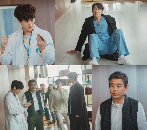 ‘고스트 닥터’ 정지훈, 김범, 성동일의 수상한 만남이 포착됐다. 사진= tvN