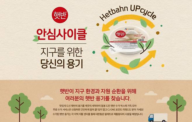 CJ제일제당이 소비자가 사용한 햇반 용기를 직접 수거하는 '지구를 위한 우리의 용기' 캠페인을 진행한다. 사진은 햇반 포스터 이미지. /사진제공=CJ제일제당