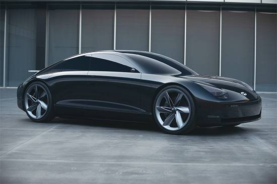 현대차가 2022년에 선보일 중형 전기 세단 ‘아이오닉6’의 콘셉트카 ‘프로페시’. (현대차 제공)