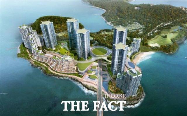 미래에셋이 대주주인 GRD가 제시한 경도 레지던스호텔 조감도. /더팩트DB