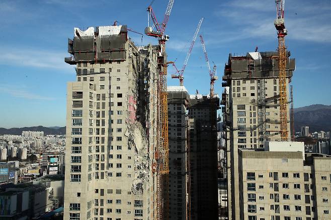 붕괴 사고 발생한 화정아이파크. 연합뉴스