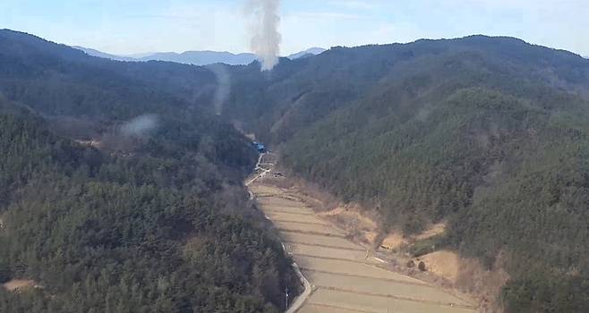 합천 대양면 야산서 불 [산림청 제공. 재판매 및 DB 금지]