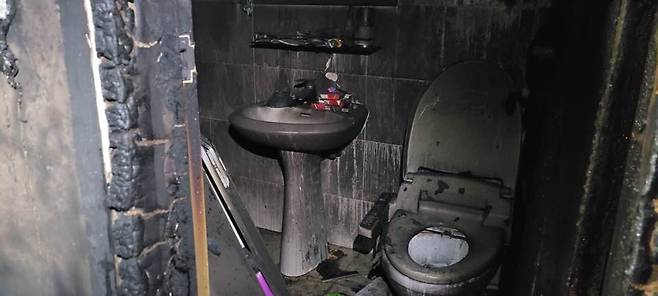 15일 제주시 이도2동 화재 사고 현장  [제주도 소방안전본부 제공. 재판매 및 DB 금지]