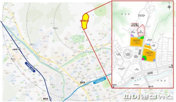 FC안양 축구전용경기장 위치도. 사진제공=안양시