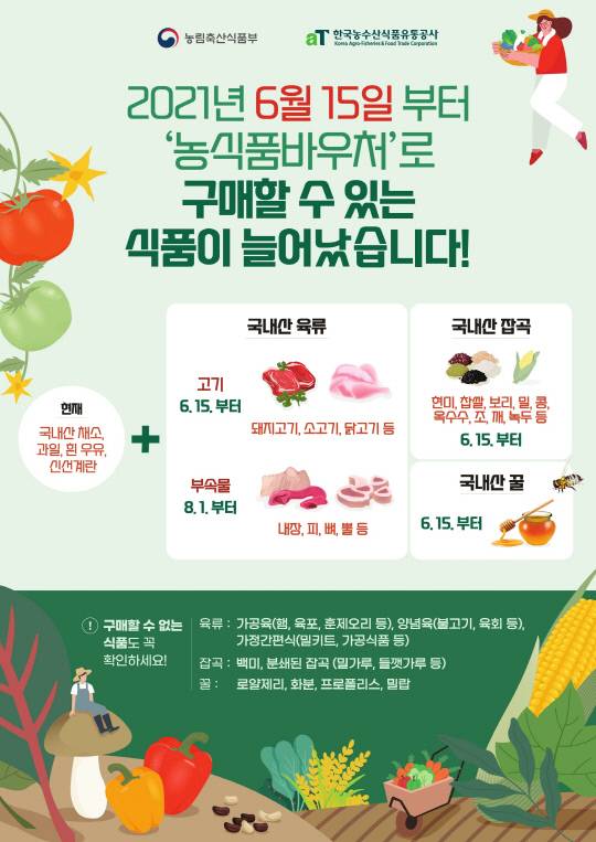 청양군이 2020년과 2021년에 이어 올해도 3월부터 9월까지 중위소득 50% 이하 1250여 가구에 농식품 바우처 지원사업을 추진한다.사진=청양군 제공