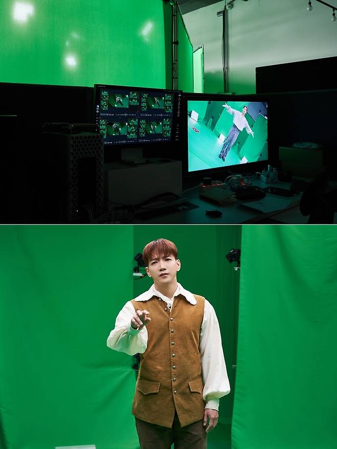 [서울=뉴시스]볼류메트릭 스튜디오 촬영 현장. 테오 역의 JUN. K. (사진=신스웨이브 제공) 2022.01.17. photo@newsis.com *재판매 및 DB 금지