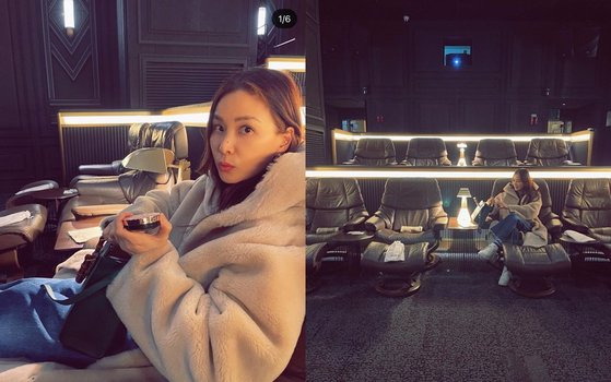 배우 고소영이 영화관 내에서 마스크를 착용하지 않은 채 사진을 찍었다가 방역수칙 위반 의혹을 받았다. [고소영 인스타그램 캡처]
