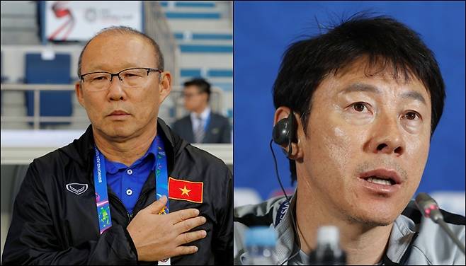 박항서 베트남 축구대표팀 감독(사진 왼쪽)과 신태용 인도네시아 감독(사진 오른쪽)이 18일(한국시각) '더 베스트 FIFA 풋볼 어워즈 2021'에서 어떤 선수를 선택했는지 공개됐다. /사진=로이터