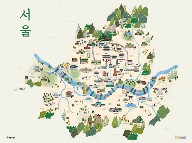 서울일러스트관광지도.