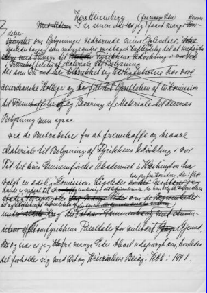 보어의 미공개 편지. 1941년 하이젠베르크의 방문에 대한 보어의 격분한 감정이 직설적으로 표현되어 있다.&nbsp; 보어의 구술을 아내 마그리트가 받아썼고, 실제로 부치지 않았다.&nbsp;