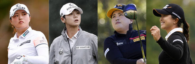 2022 LPGA 투어 개막전인 토너먼트 오브 챔피언스를 시작으로 한국 선수들이 또 다른 100승을 향해 야심찬 도전을 시작했다. 왼쪽부터 고진영, 박성현, 박인비, 김세영. 연합뉴스