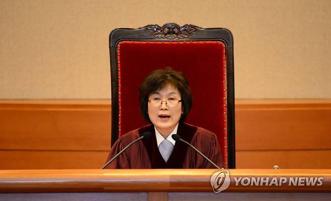 이정미 전 헌법재판소장 권한대행 [연합뉴스 자료사진]