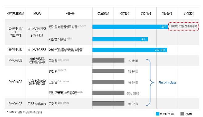 파멥신 핵심 파이프라인 현황 (제공=파멥신)