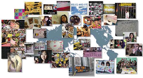 트위터로 박재범 팬의 사진을 모은다는 글을 올리자 전 세계 팬들이 활동 사진을 보내주었다.