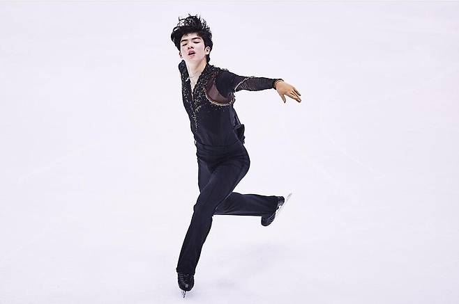 ▲ 차준환이 2022년 ISU 피겨 스케이팅 4대륙선수권대회 남자 싱글 쇼트프로그램에서 경기를 펼치고 있다. ⓒISU 인스타그램 캡처