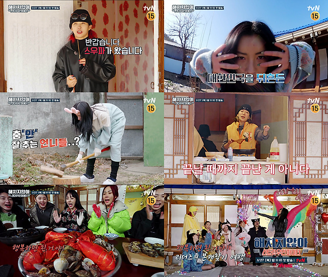 ‘해치지않아’ 스우파 리더즈 8인의 시골 적응기가 공개된다.사진=tvN 제공