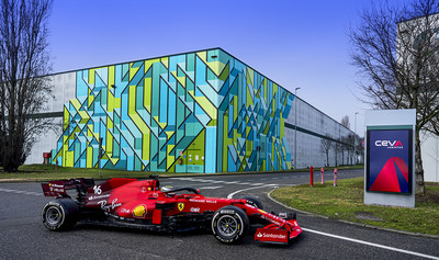 The 2021 car of Scuderia Ferrari's Charles Leclerc was present at the CEVA Logistics site in Somaglia, Italy, on Thursday, Jan. 20, fitted with the sponsor logos for the 2022 season. Scuderia Ferrari's 2022 single seater will be unveiled on Feb. 17.