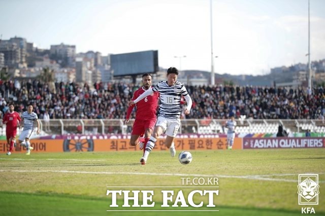 조규성과 투톱을 이뤄 한국의 1-0 승리를 이끈 황의조./KFA 제공