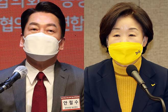(왼쪽부터) 안철수 국민의당 대선 후보, 심상정 정의당 대선 후보 / 사진=국회사진기자단