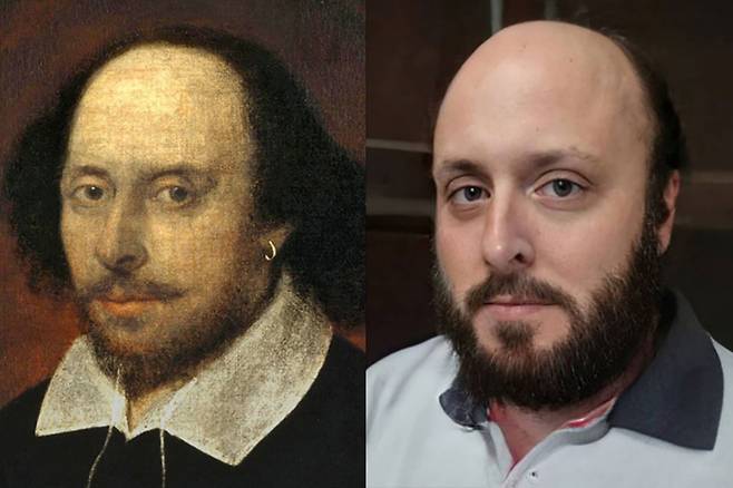 윌리엄 셰익스피어의 그림과 AI를 통해 현 시대 실제 사람의 모습으로 구현된 윌리엄 셰익스피어 [히드릴리 디아오(hidreley diao) 인스타그램 캡처]