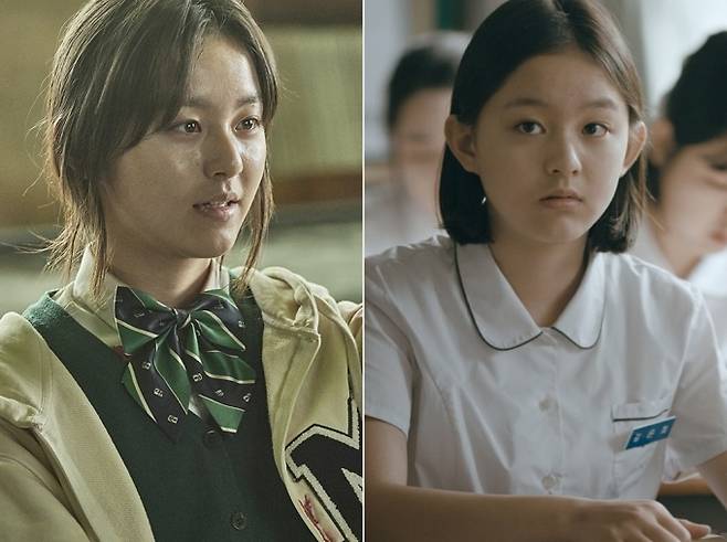 배우 박지후. 넷플릭스 ‘지금 우리 학교는’(왼쪽)과 영화 ‘벌새’ 스틸. 넷플릭스, 엣나인필름