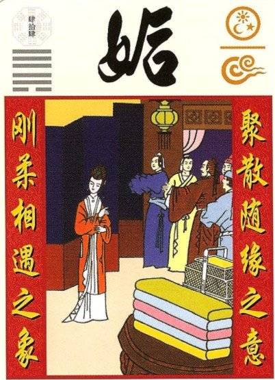 음기(陰氣)가 스며들어 조직을 망치는 형상이 바로 '구(?)'괘다. 이를 설명할 가장 적합한 비유가 바로 '거센 여자(女壯)'였다./ 바이두