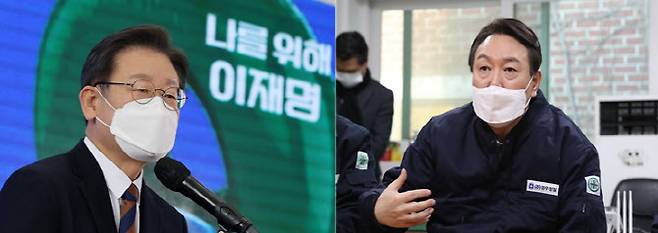 이재명 더불어민주당 후보와 윤석열 국민의힘 후보. (사진 왼쪽=국회사진취재단, 오른쪽=이데일리 이영훈 기자)