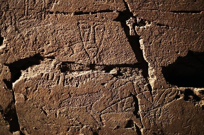 A human face is expressed on the Bangudae Amgakhwa Petroglyphs in Ulju-gun, in Ulsan, Korea. Photo © Hyungwon Kang