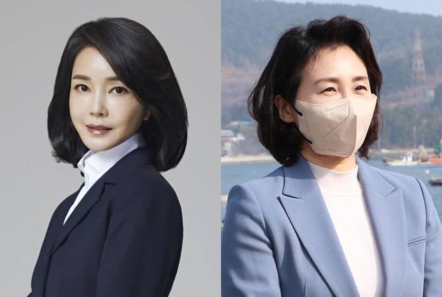 국민의힘 윤석열 대선 후보 부인 김건희씨(왼쪽 사진)과 더불어민주당 이재명 대선 후보 부인 김혜경씨. 연합뉴스