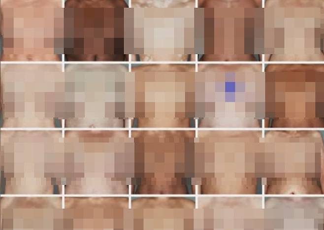 아디다스 페이스북에 노출된 사진. [유튜브 캡처]