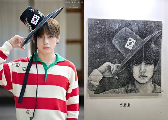 16명의 소녀, 별을 바라보다..방탄소년단 뷔, 예술작품 재탄생