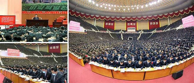 [서울=뉴시스] 제２차 건설부문일군대강습 참가자들을 위한 실무강습 진행. 2022.02.12. (사진=노동신문 누리집 갈무리) *재판매 및 DB 금지