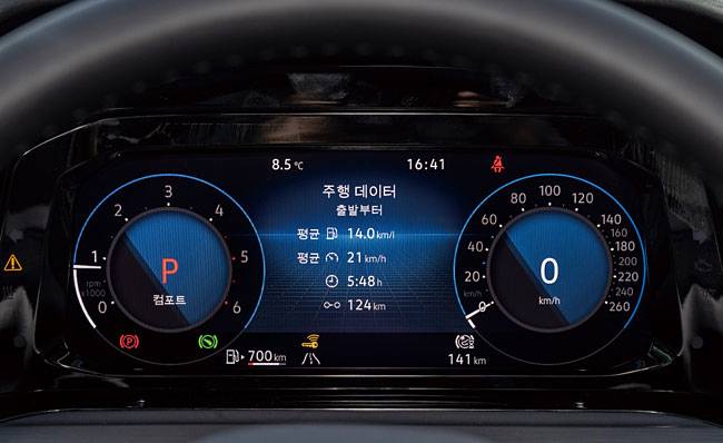 2. 폴크스바겐 신형 골프 디지털 계기판. 사진 폭스바겐코리아
