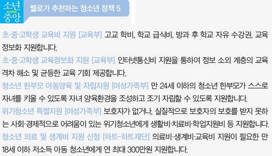 웰로가 추천하는 청소년 정책