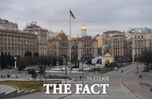 러시아군의 공격으로 인적이 드문 우크라이나 수도 키예프./키예프 포스트