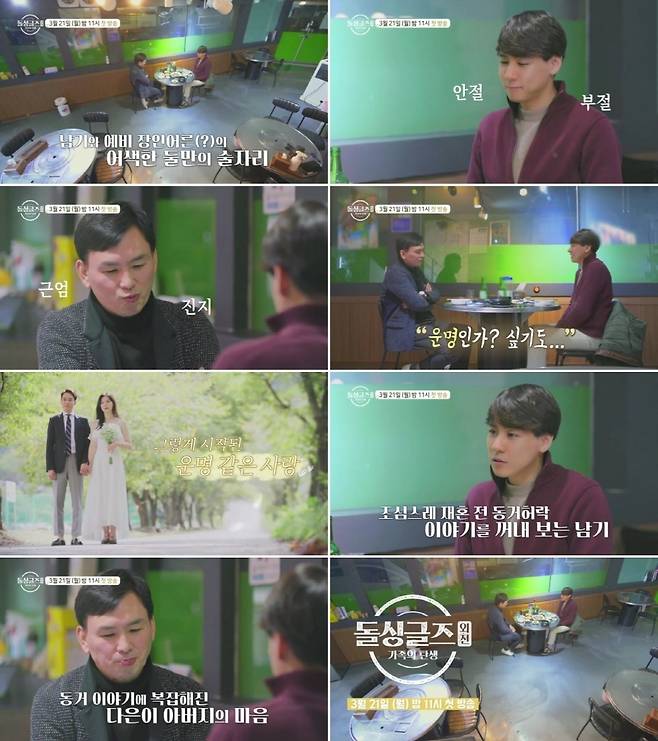 MBN Dolsingles abduction - Family (hereinafter referred to as dolsingles abduction) Yoon Nam-gi has been unveiled at the scene of performing a breathtaking relief with his father Lee Da-eun, a preliminary father-in-law.MBN Dolsingles abduction, which will be broadcasted at 11 pm on March 21, is a five-part reality entertainment that captures the process of being a family and remarriage preparation of X Lee Da-eun, a couple of Singles season 2, which was explosively popular due to dramatic couple matching.As studio MC, the studio MCs Yoo Se-yoon and the programs steamy fan Respite join, raising expectations for a new life that the extraordinary couple will show.In the meantime, Yoon Nam-gi is drawing attention as a video of Lee Da-euns father struggling to get permission to live together before remarriage has been released.In this video, which was released on the official website of dolsingles abduction on the 11th and Naver TV, Yoon Nam-ki is restless with an awkward drink with Lee Da-euns father.Lee Da-euns father, who is arm-in-arm, emits a solemn force, and Yoon Nam-gi says, I was not really going to broadcast, but if I did not, I would have been in trouble.I wonder if this is the fate. However, the atmosphere is rarely solved in Yoon Nam-kis ice breaking attempt.After all, Yoon Nam-gi, who hesitated for a long time, tells Lee Da-euns father, I think Lee Eun-yi definitely likes to stay with three, so I would like to increase the time I can spend with Lee Eun-yi.Lee Da-euns father is consistent with Yoon Nam-gis sudden remark, Silenceless answer. His eyes are focused on what the breathtaking meeting will do.