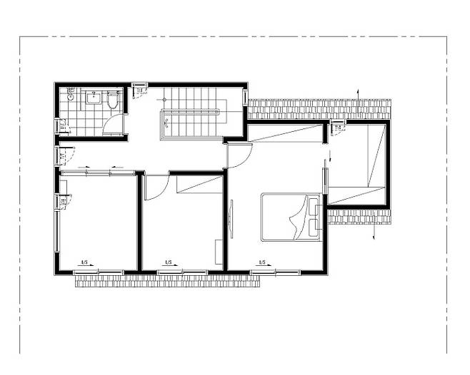 1층에 거실과 주방을 배치하고 2층에 방을 두어 공간 활용도를 높인 설계도면. 홈트리오 제공